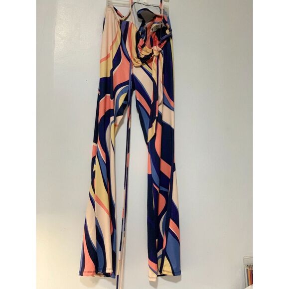 WOMEN'S CHERRY MELLOW PSYCHEDELIC SET OF PANTS AND TOP SIZE SMALL JUVENILE STYLE - Picture 1 of 11